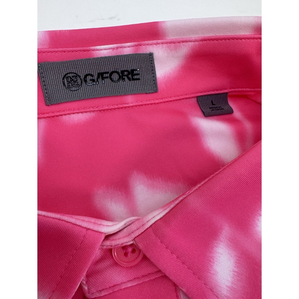 NWT G/Fore BLUR Floral Tech Knockout PINK Performance Golf Polo Shirt LARGE $110 - Picture 3 of 10